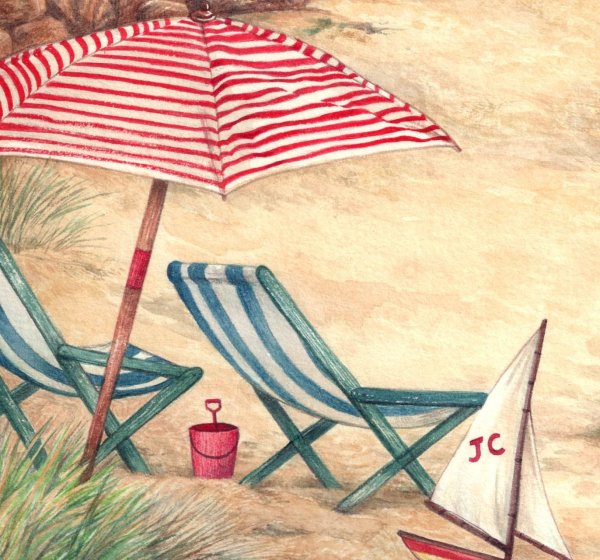 Шезлонг на пляже на картинах