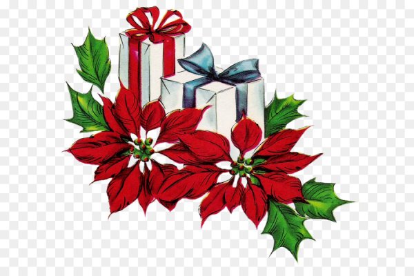 Новогодний узор пуансеттия