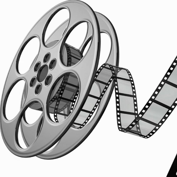 Кинолента на белом фоне
