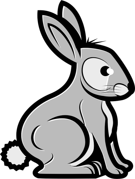 Силуэт кролика для трафарета