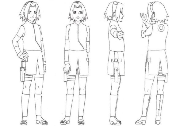 Сакура Харуно раскраска в полный рост