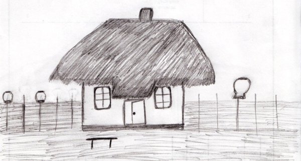 Хата казака рисунок
