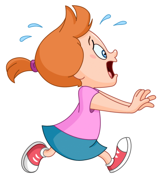 Испуганная девушка убегает