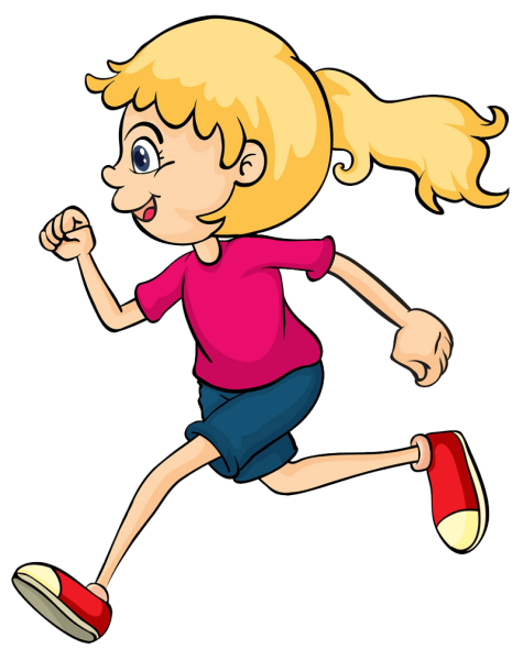 Девочка бежит мультяшная
