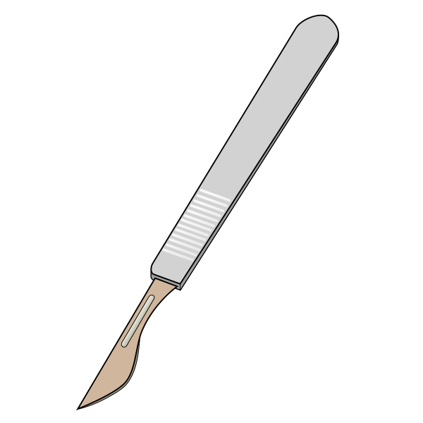 Скальпель брюшистый со сменным лезвием