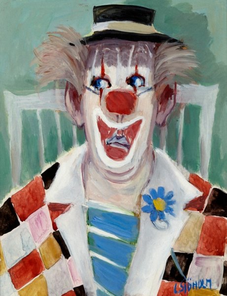 Рисование веселый и грустный клоун