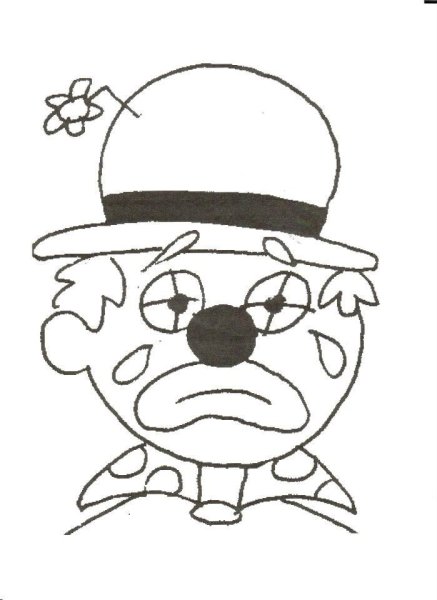 Грустный клоун раскраска для детей