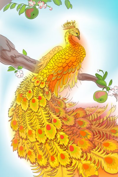 Жар птица раскраска для детей