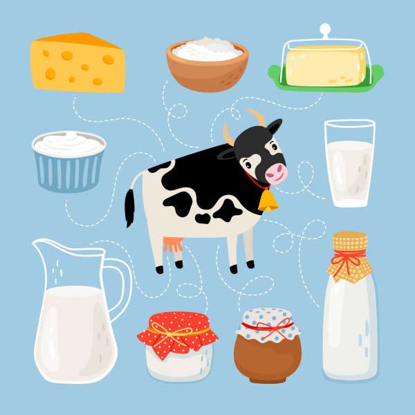 Молочная продукция мультяшная