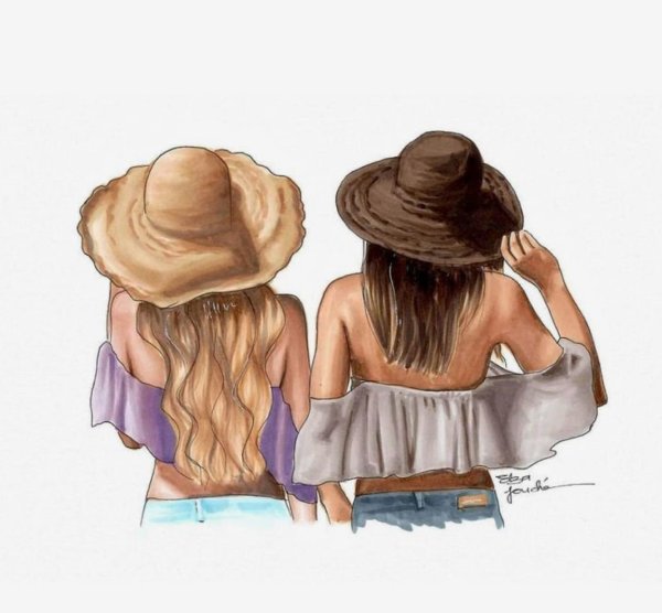 Лучшие подруги в шляпах