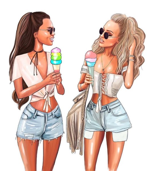 Подружки рисунок