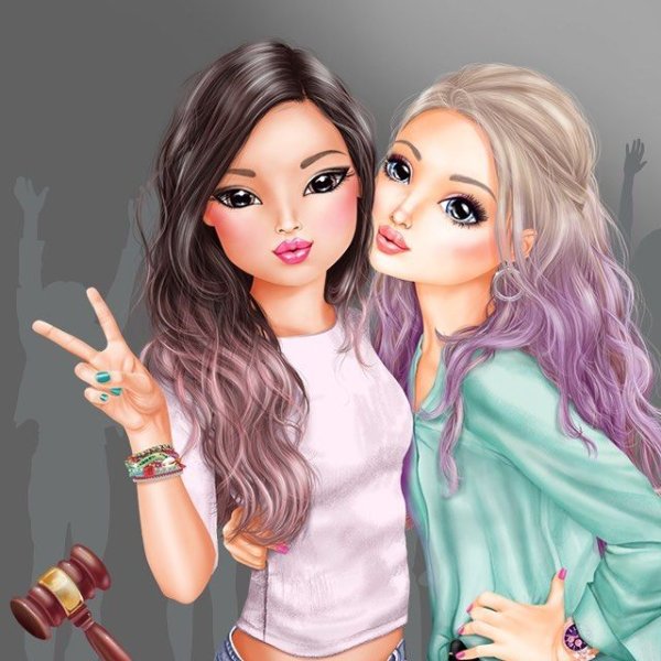 Две девочки нарисованные