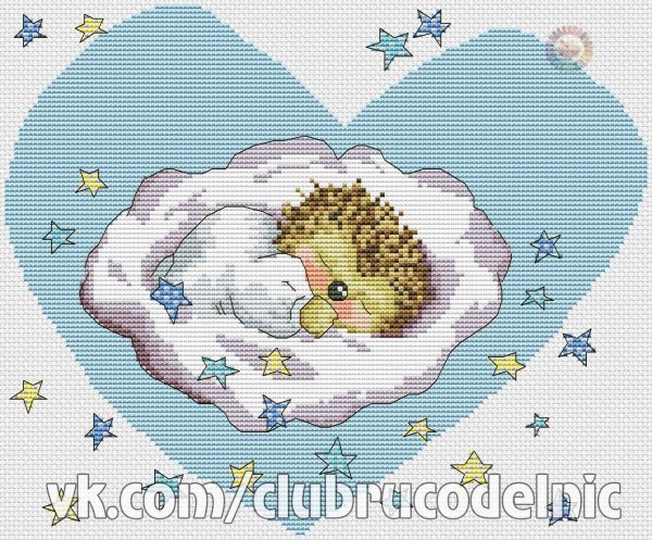 Ежик спит на облачке