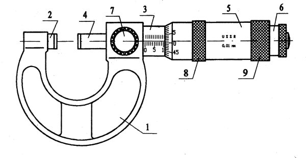 Микрометр гладкий чертеж