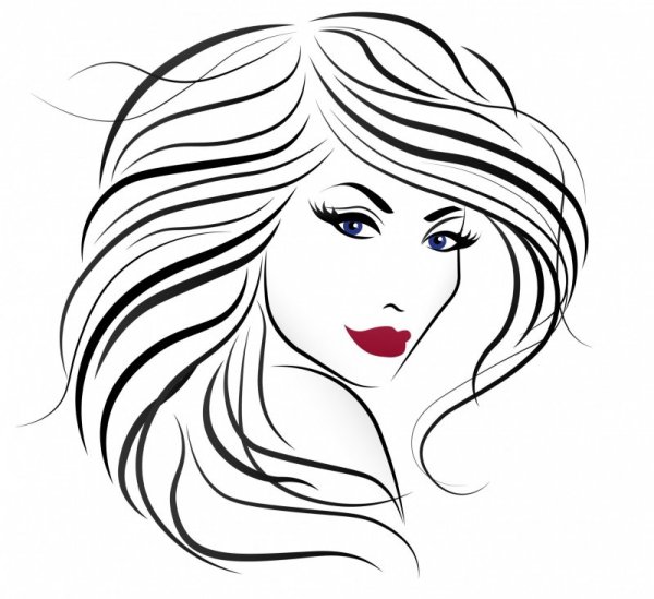 Контур женского лица