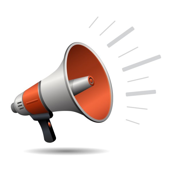 Громкоговоритель на белом фоне