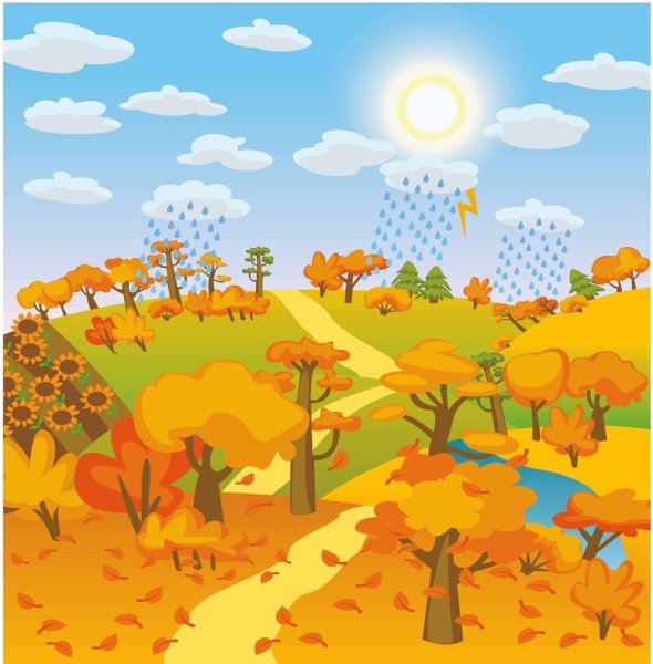 Осенняя Поляна мультяшная