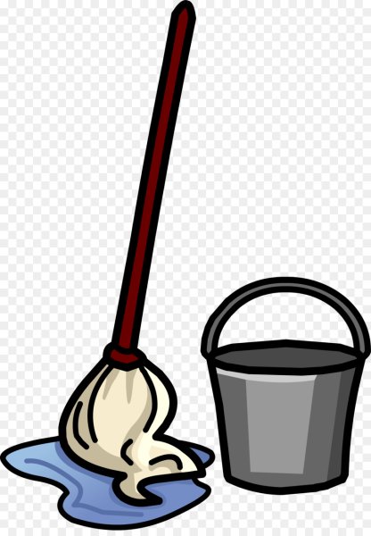Нарисовать швабру и ведро