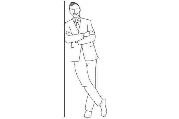 Человек стоя опирается