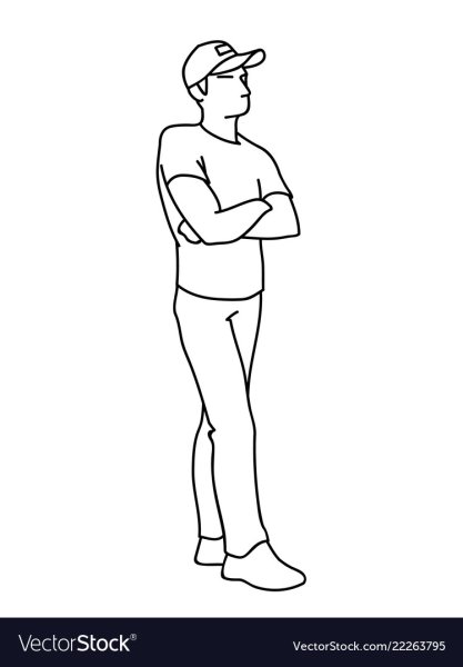 Стоящий нарисованный мужчина