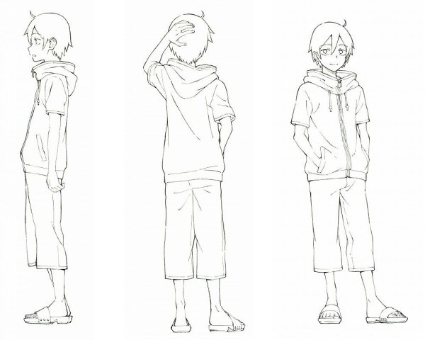 Аниме парень в профиль в полный рост референс