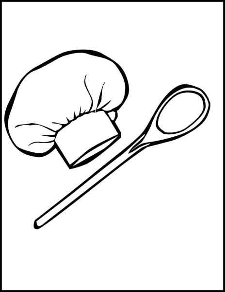 Инструменты повара раскраски для детей