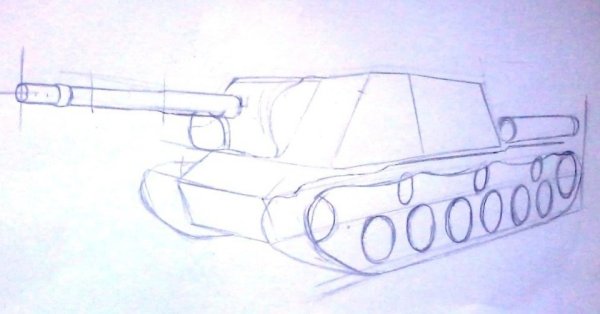 Нарисовать танк ИСУ 152