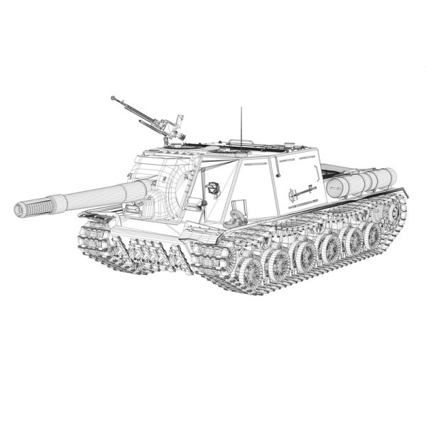 Нарисовать танк ИСУ 152