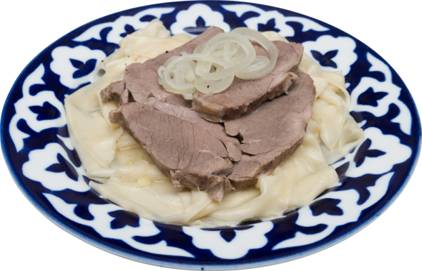 Бешбармак на белом фоне