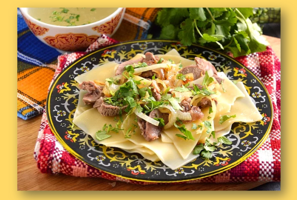 Башкирское национальное блюдо бешбармак