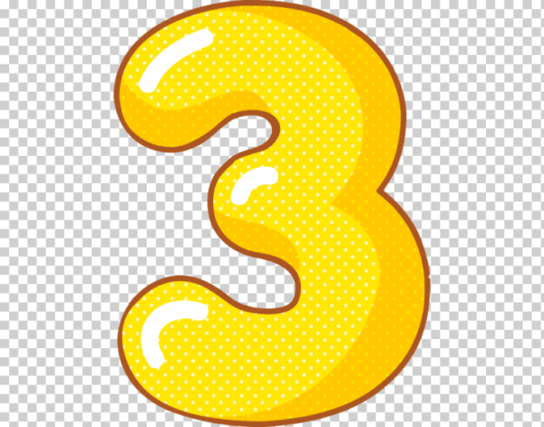 Цифра 3 желтая