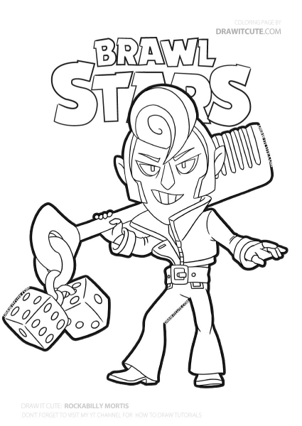 Раскраски Brawl Stars коварный Мортис