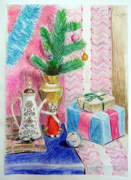 Зима живопись натюрморт