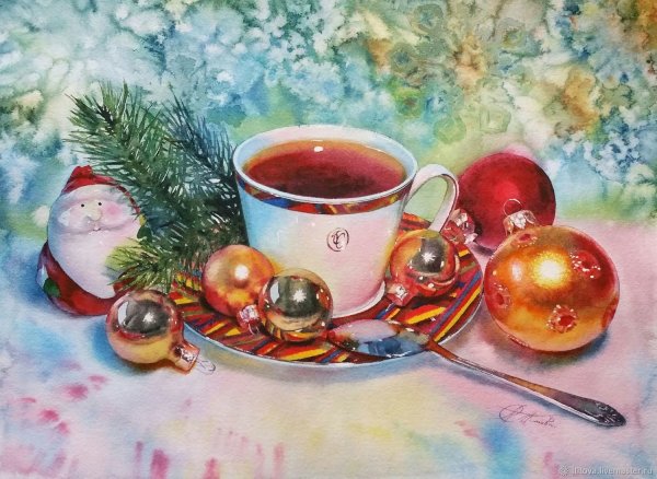 Рождество акварель