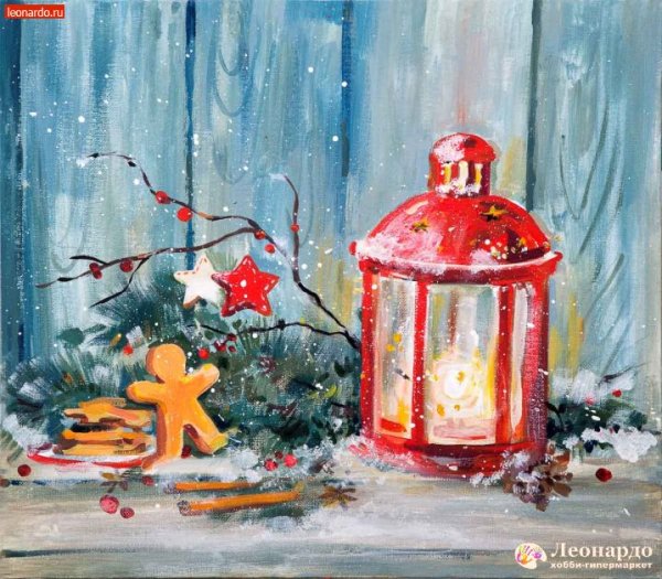 Новогодний натюрморт гуашью