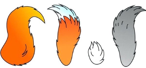 Хвосты животных на прозрачном фоне