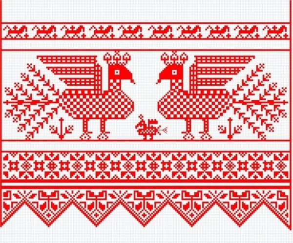 Русская народная вышивка орнамент рушник