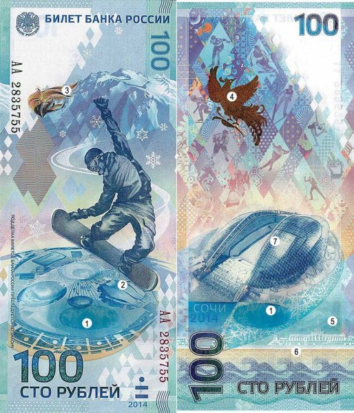 СТО рублей памятная банкнота