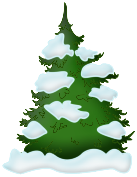 Мультяшные елки в снегу