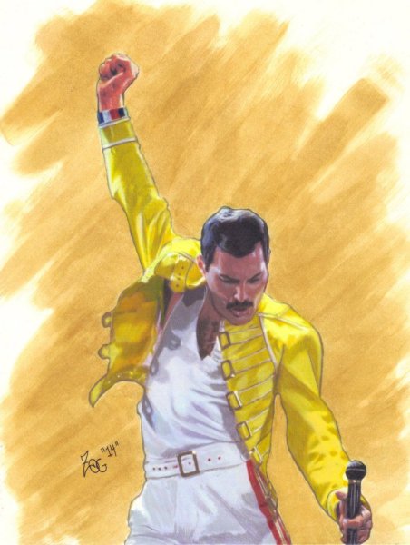 Фредди Меркьюри рисунок карандашом
