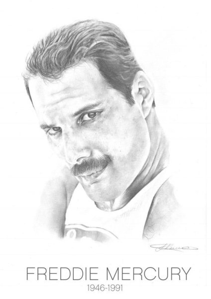 Фредди Меркьюри нарисованный