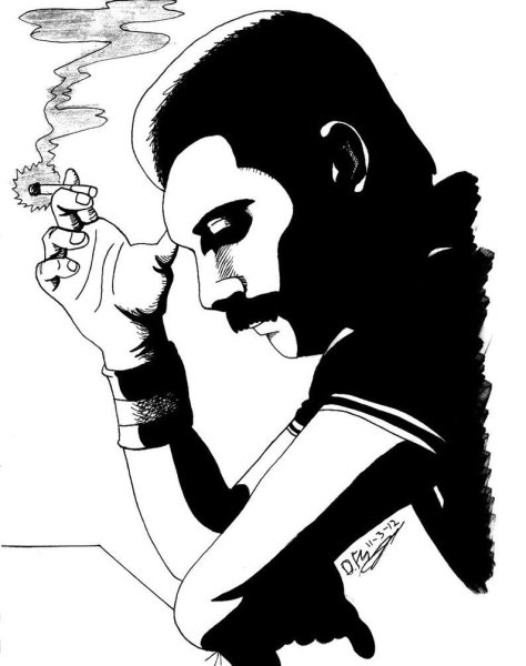 Фредди Меркьюри нарисовать поэтапно