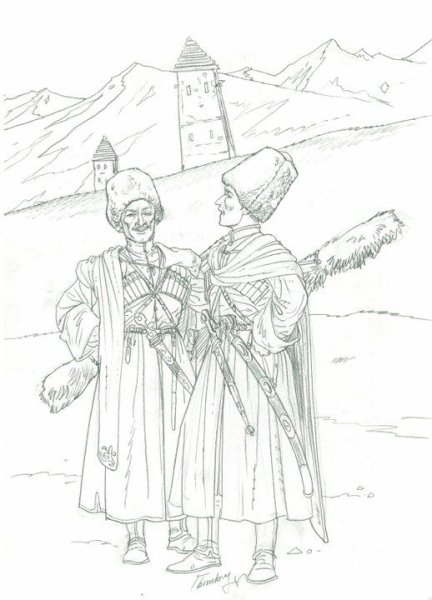 Кавказ карандашом