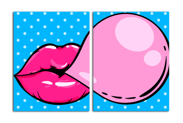 Губы с жвачкой вектор