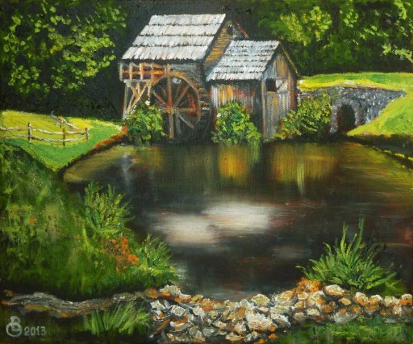 Сказочная водяная мельница
