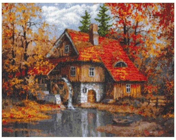 Набор для вышивания палитра водяная мельница