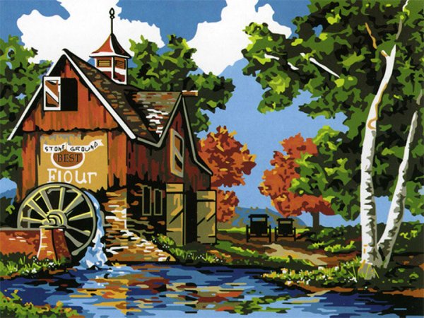 Абрис арт водяная мельница