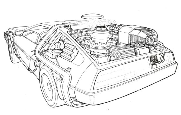DELOREAN DMC-12 раскраска