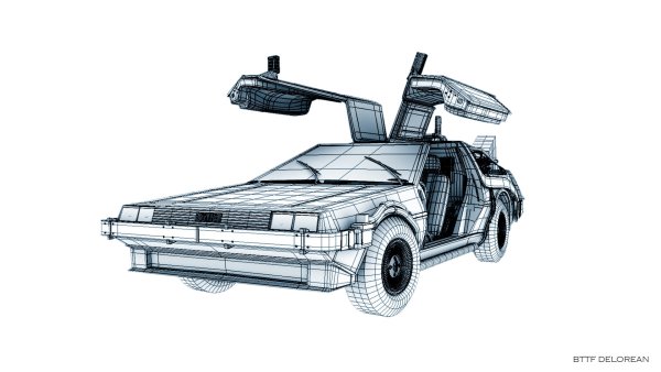 Делориан ДМС 12 назад в будущее карандашом