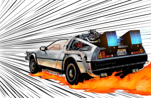 Делориан назад в будущее арт